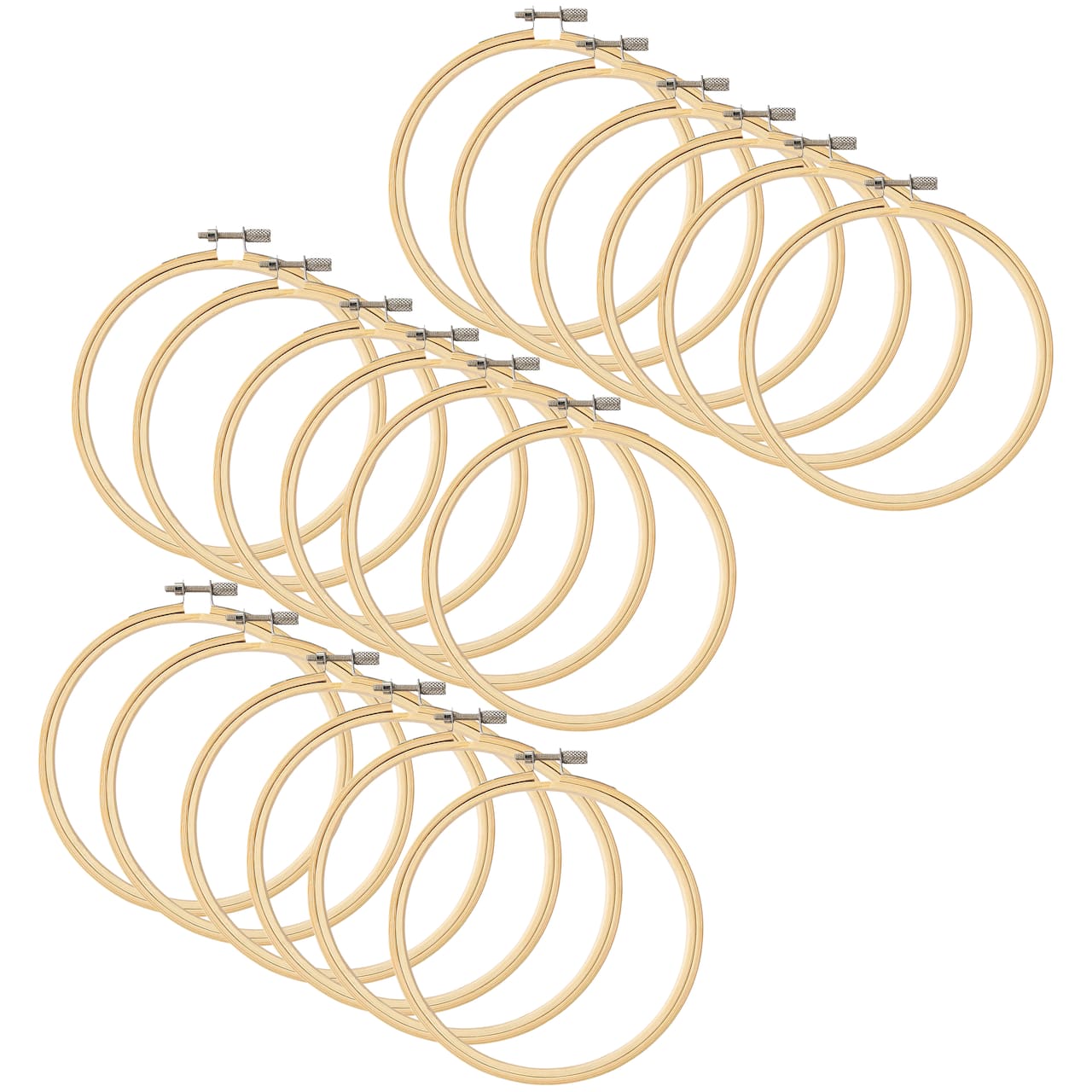 18 Pack: Wooden Embroidery Hoop by Loops & Threads™